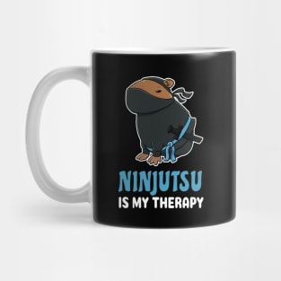 Ninjutsu is my therapy cartoon Capybara Mug